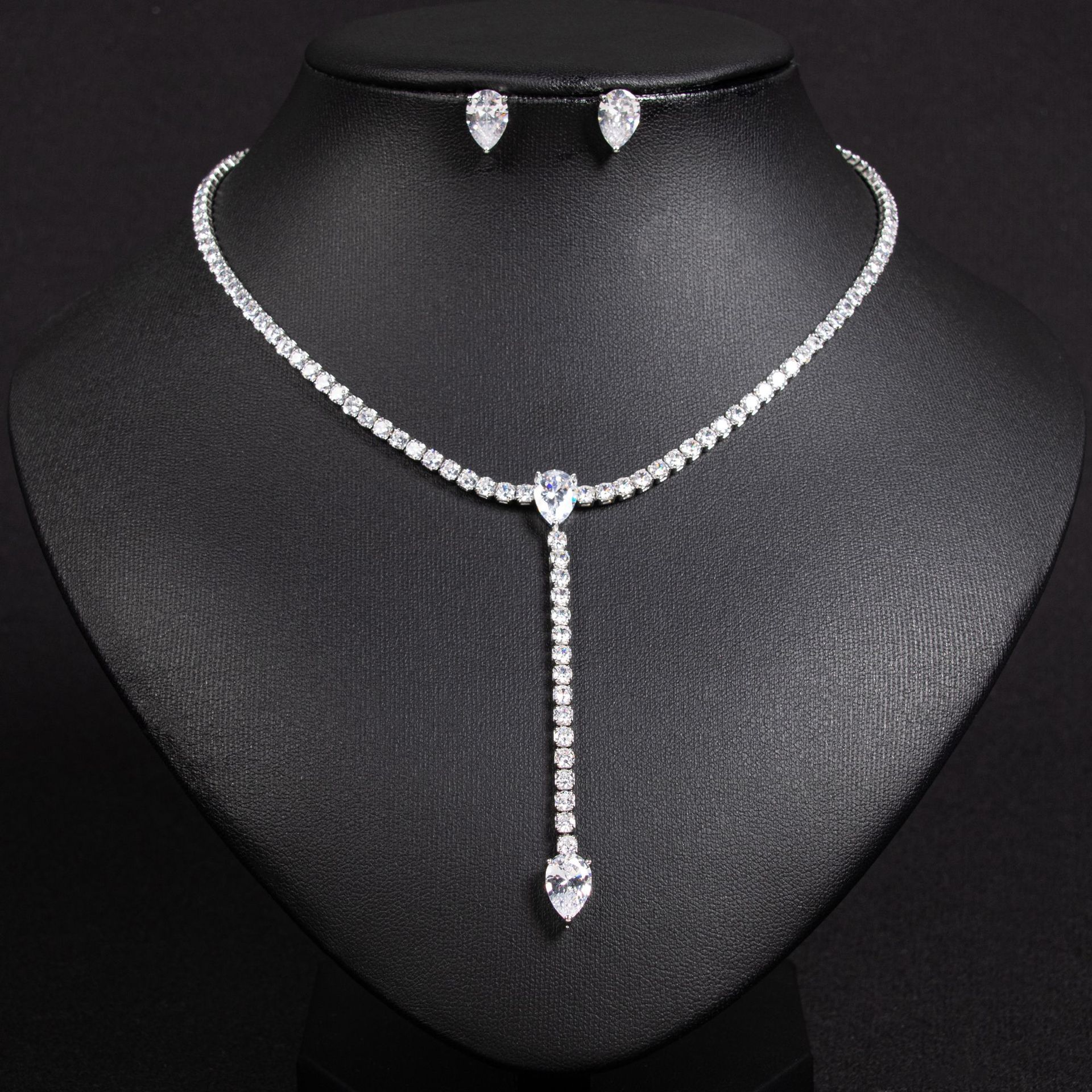 New simple zircon jewelry set