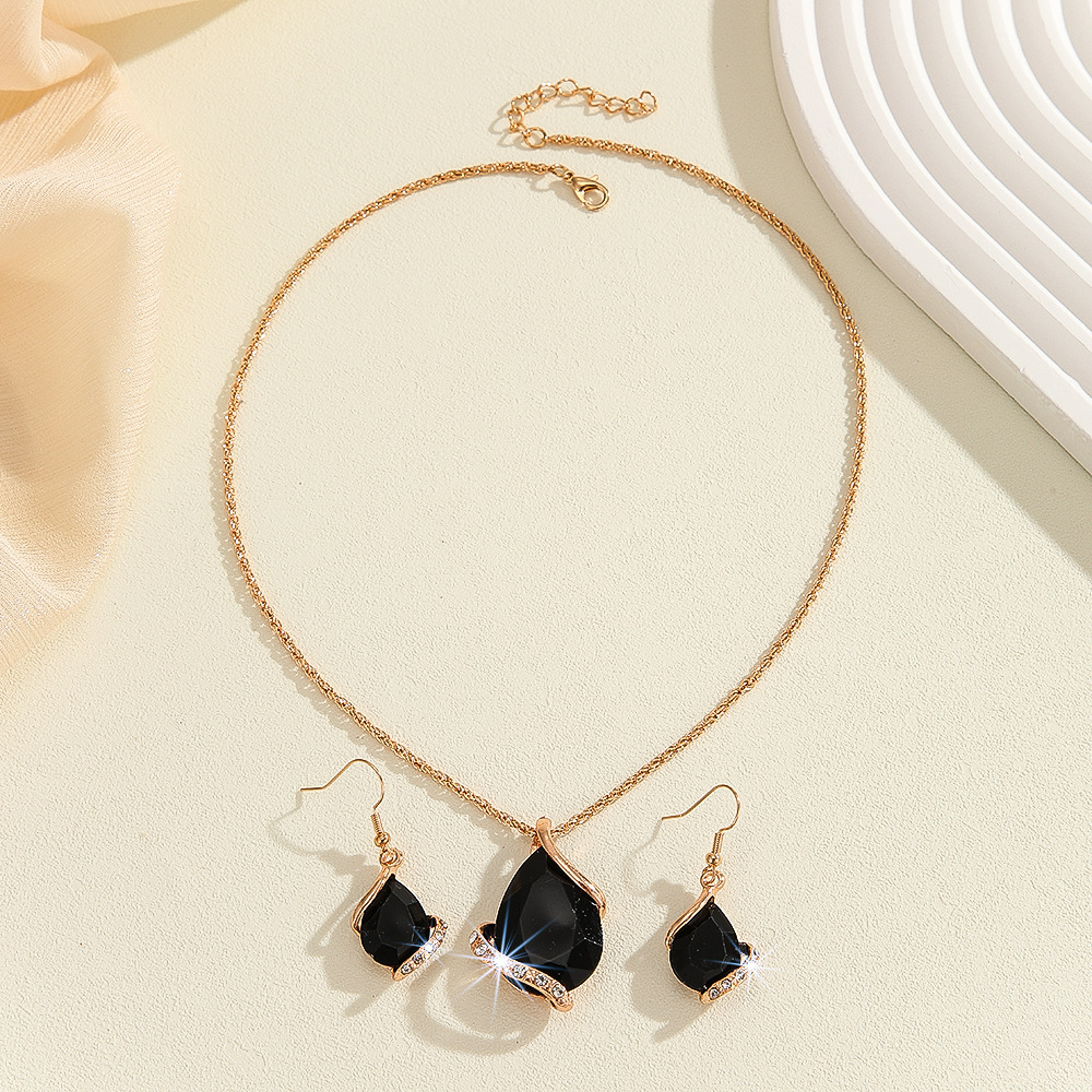 2-piece crystal jewelry set#2103