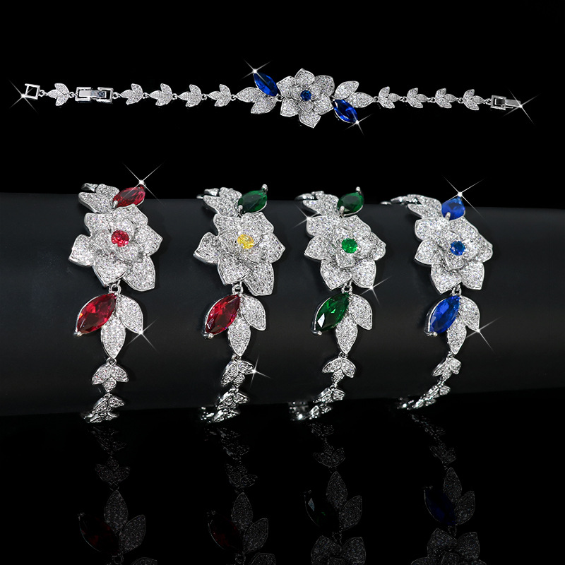 New floral zircon bracelet