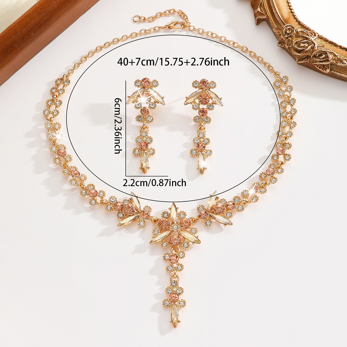 2-piece crystal jewelry set#TL0316