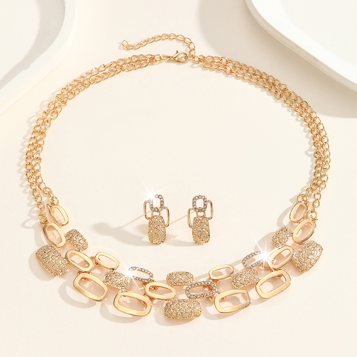 2-piece crystal jewelry set#TL4336