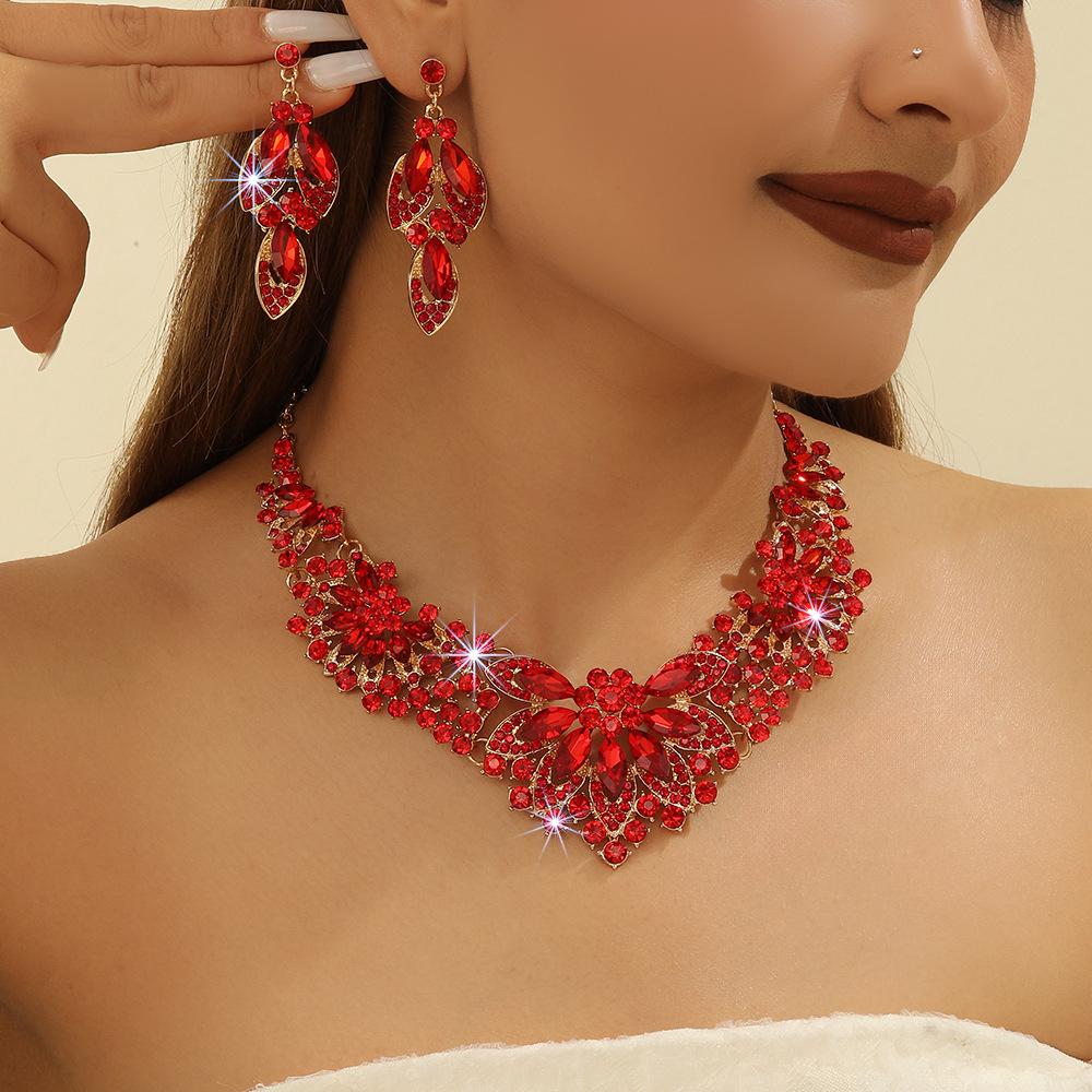 2-piece crystal jewelry set#TL005415