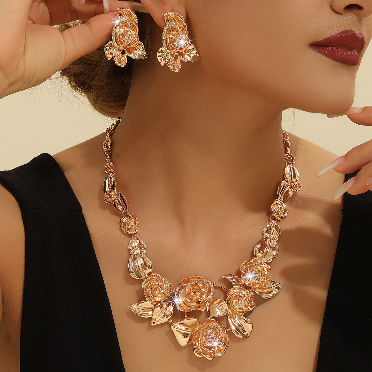 2-piece crystal jewelry set#TL4247