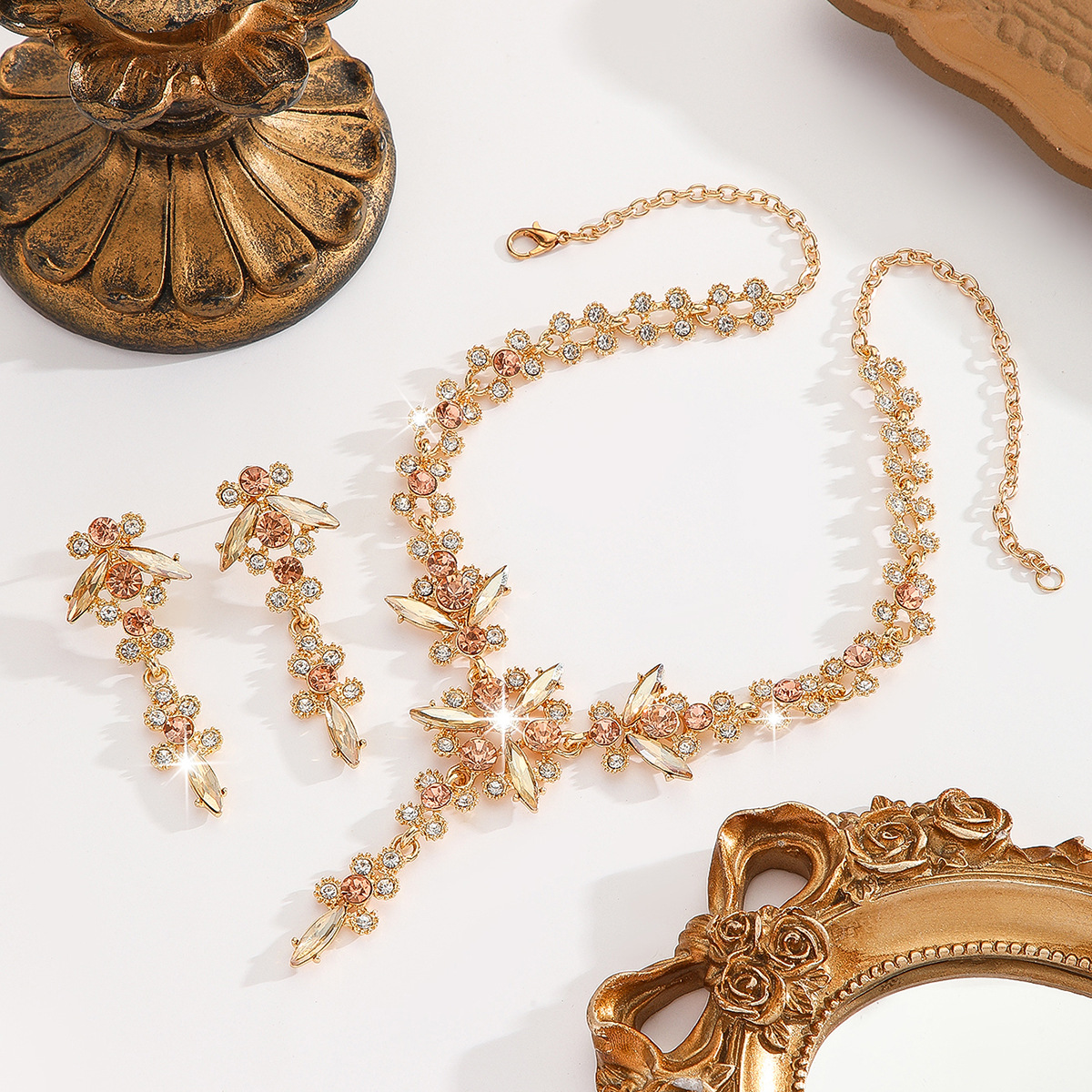 2-piece crystal jewelry set#TL0316