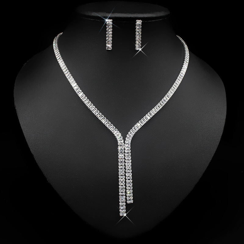 New simple zircon jewelry set