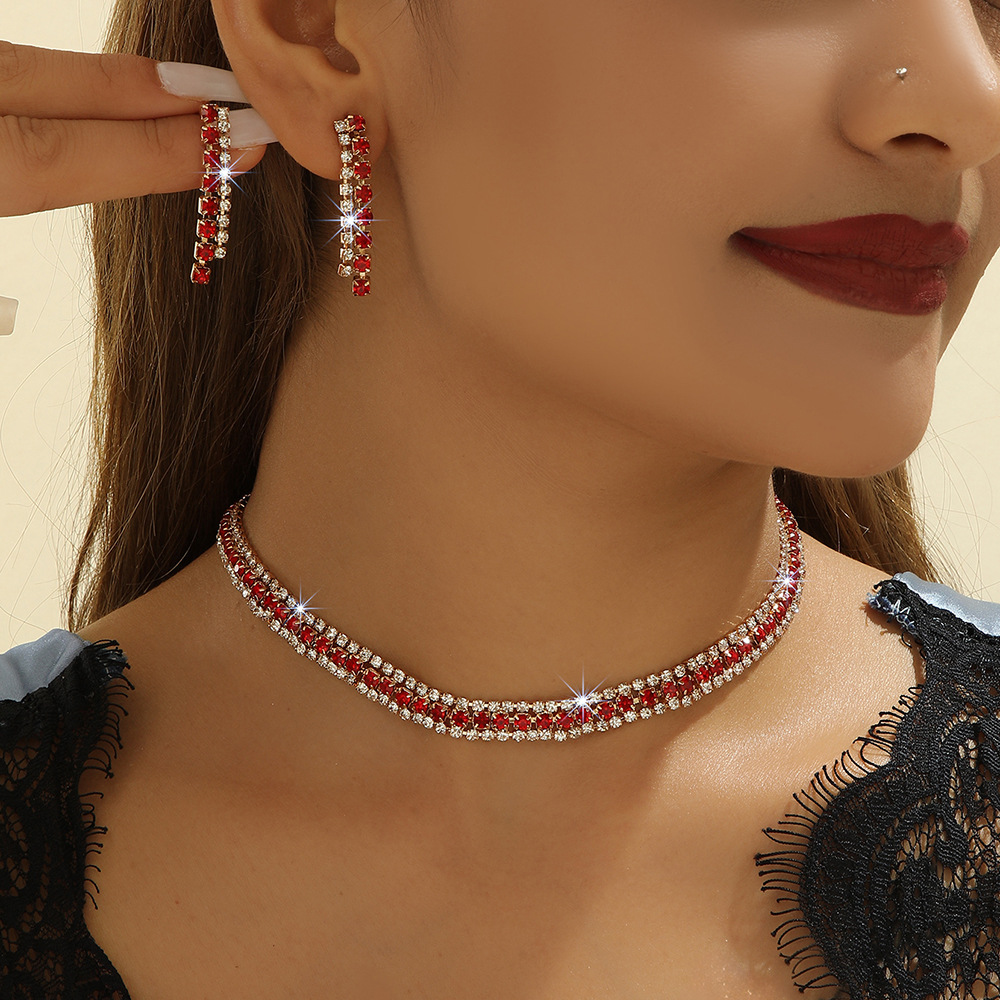 2-piece crystal jewelry set#TL00342