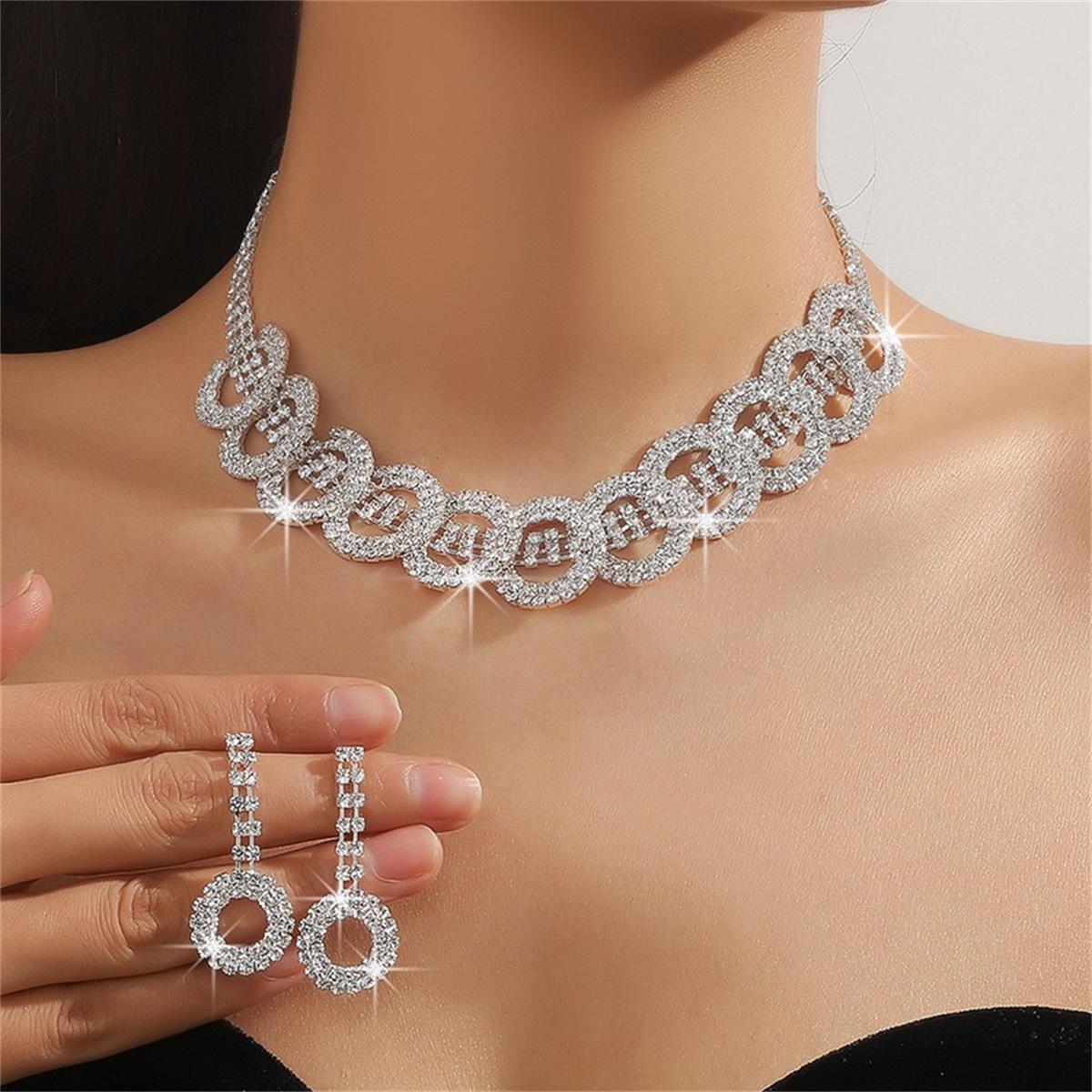 2-piece crystal jewelry set#ZL002645