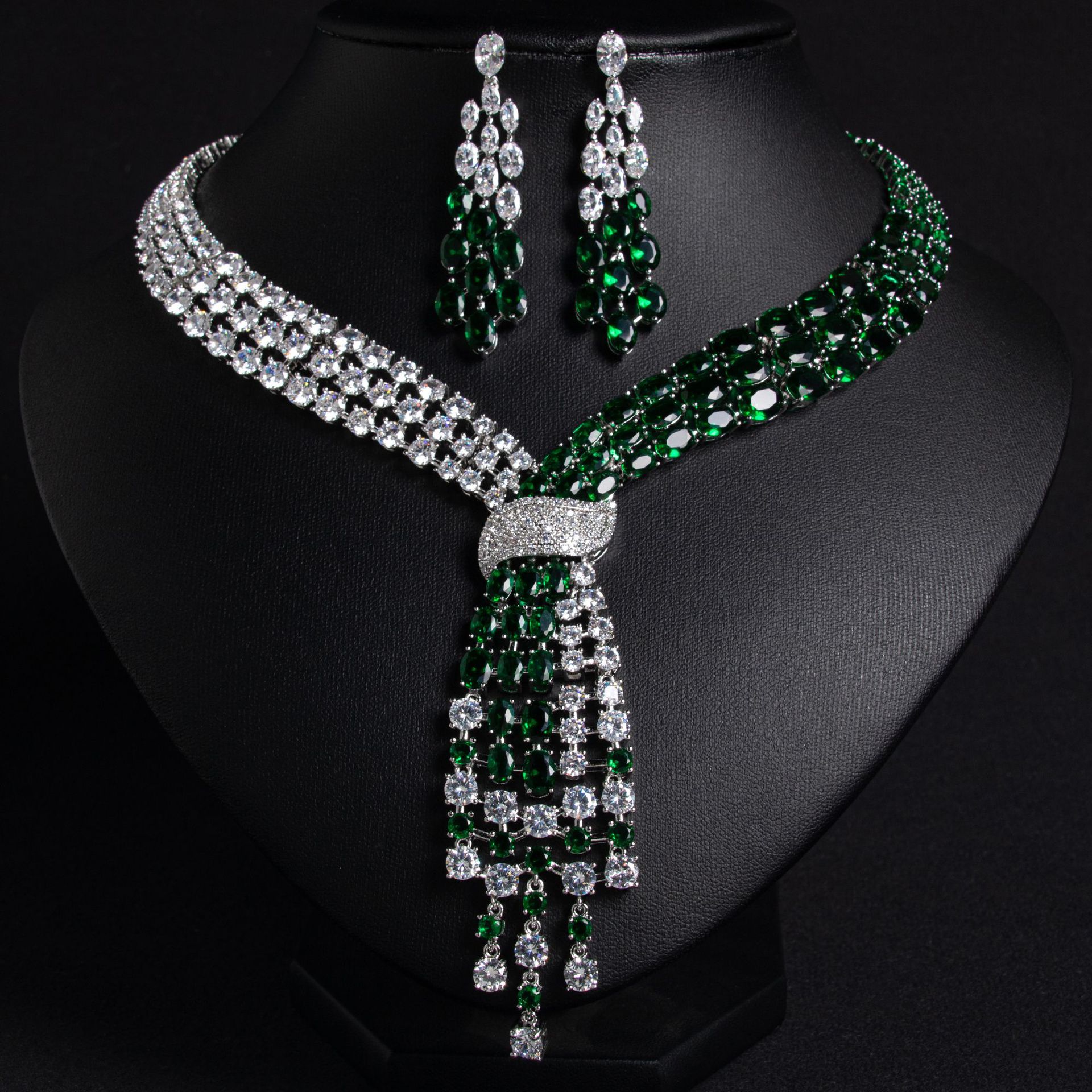 New Tassel Zircon Jewelry Set