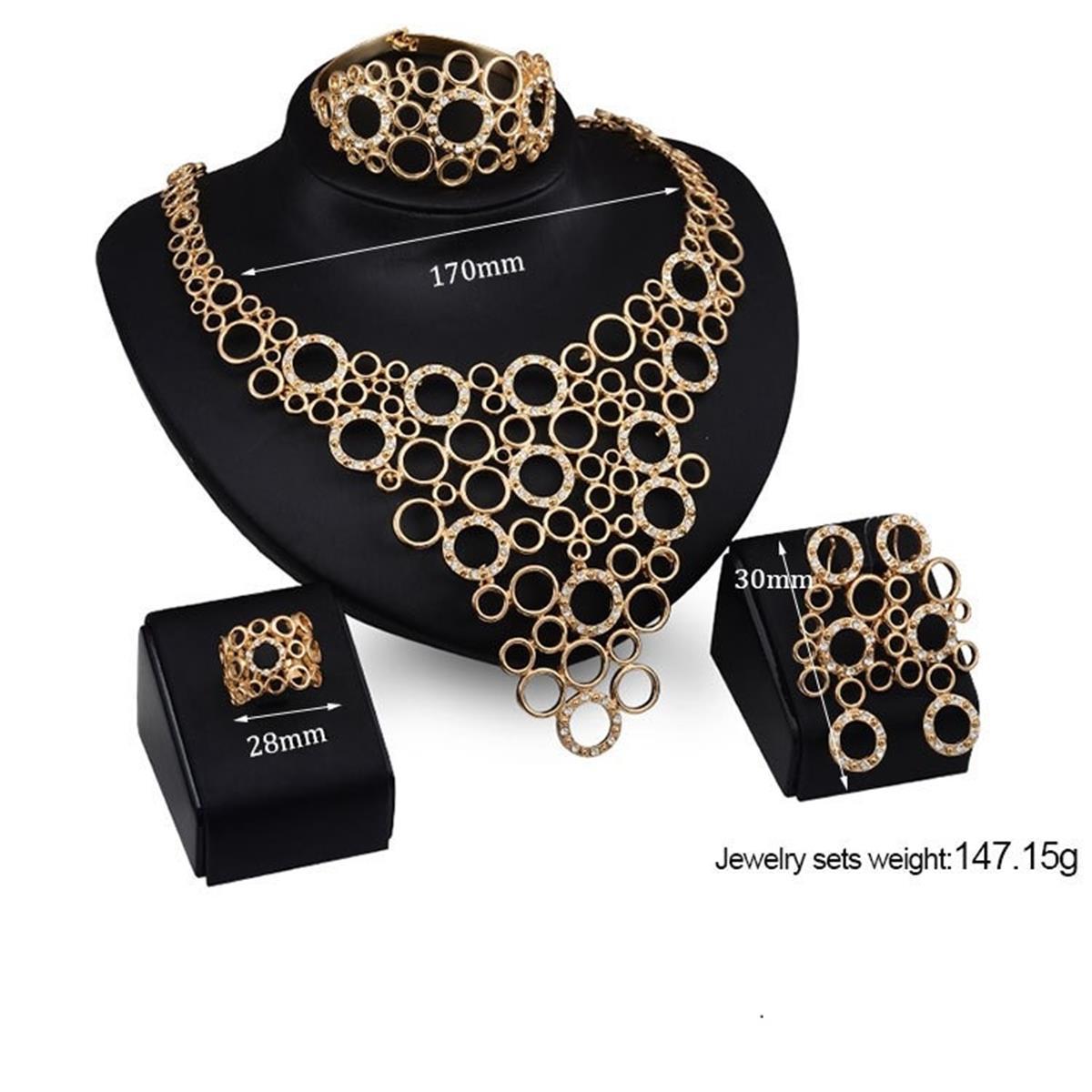 4-piece crystal jewelry set#TL4016