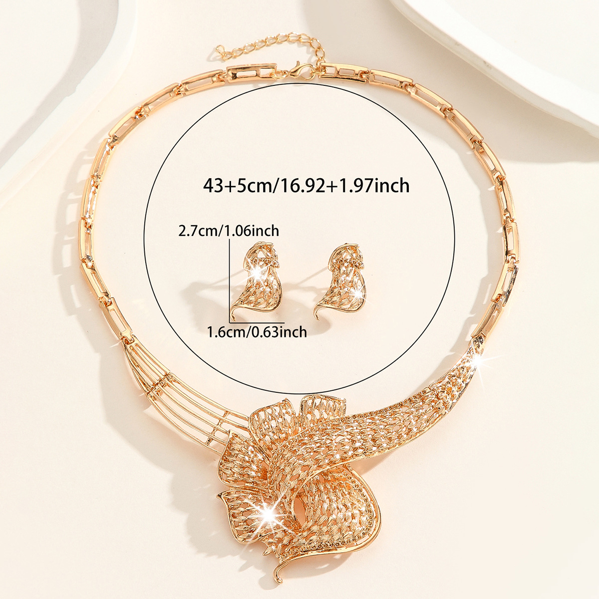 2-piece crystal jewelry set#TL4337