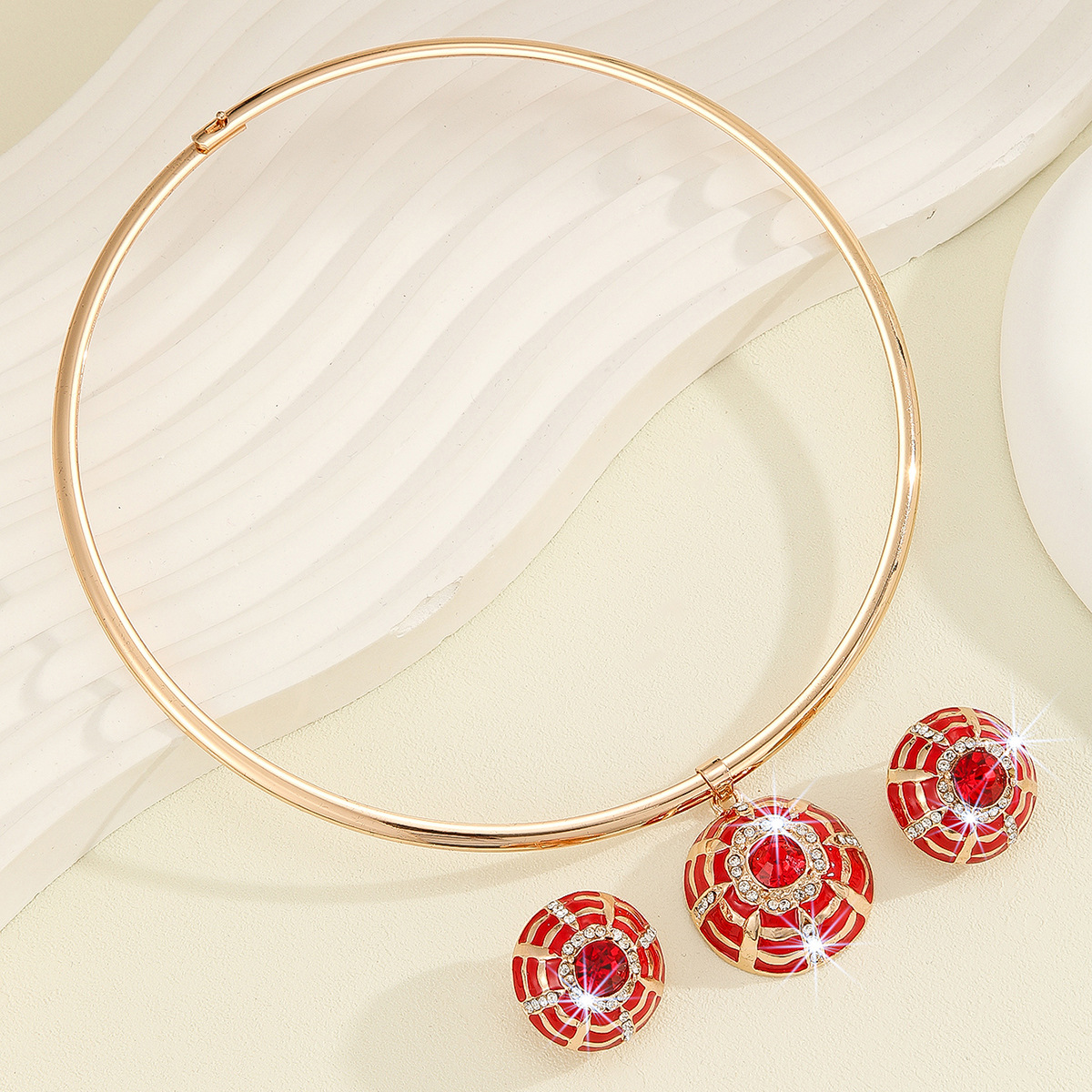 2-piece crystal jewelry set#TL4259