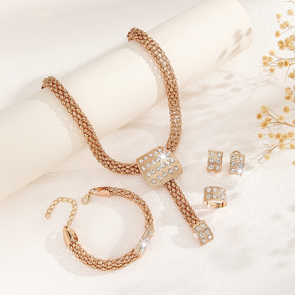 4-piece crystal jewelry set#TL4014