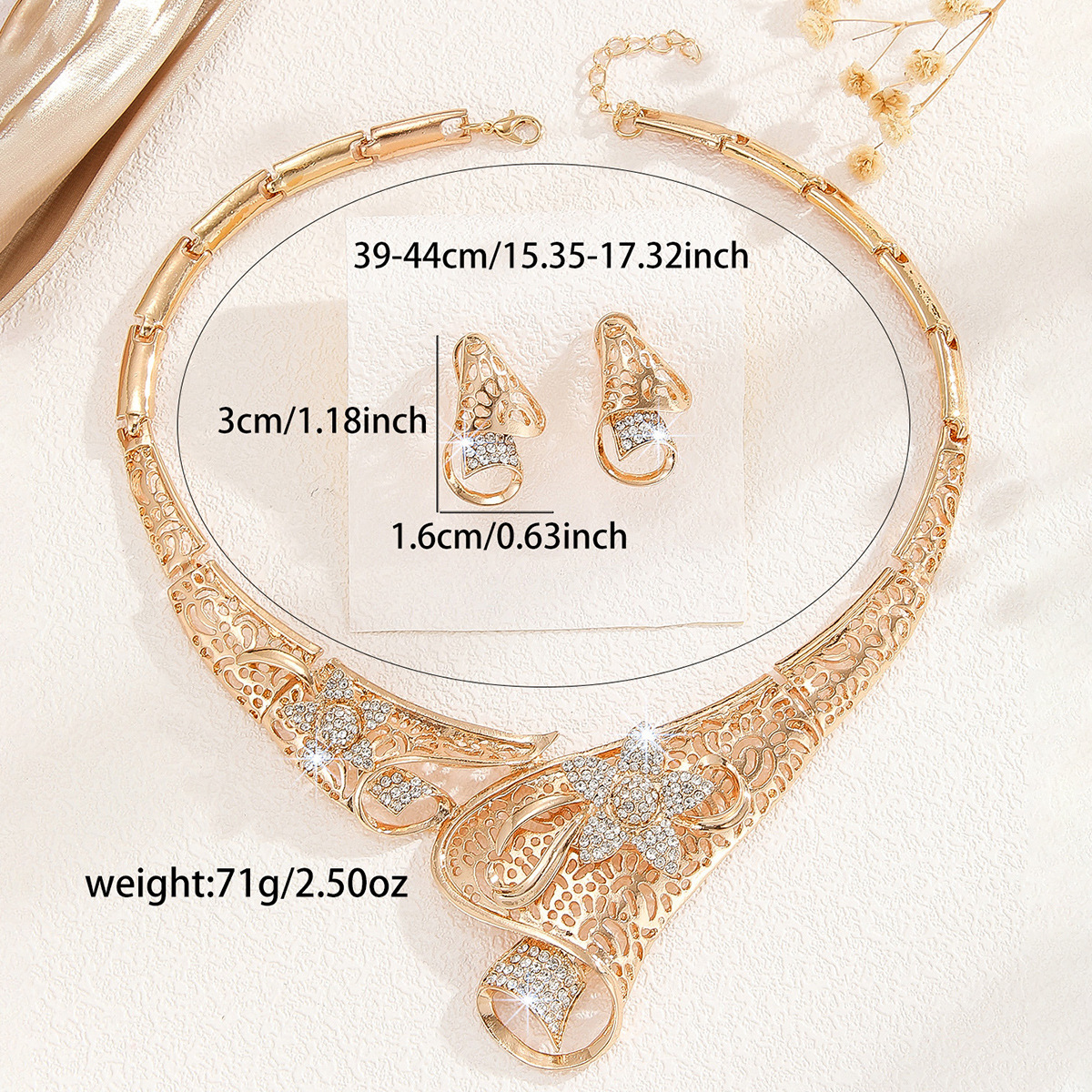 2-piece crystal jewelry set#TL4056