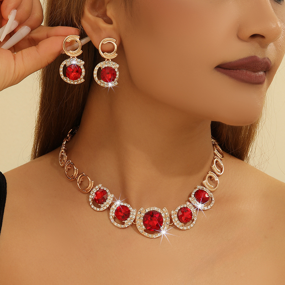 2-piece crystal jewelry set#TL4076