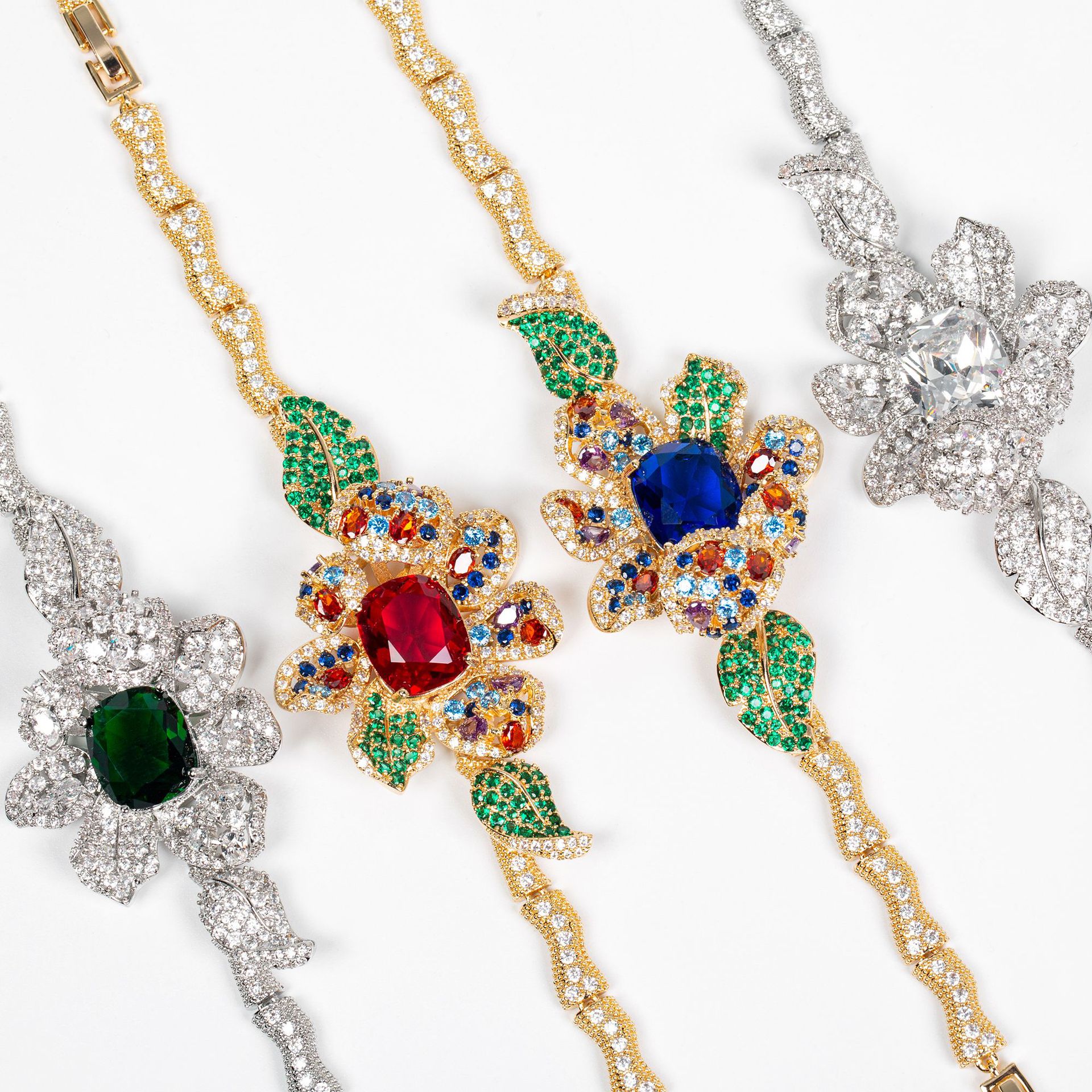 New flower leaf zircon bracelet