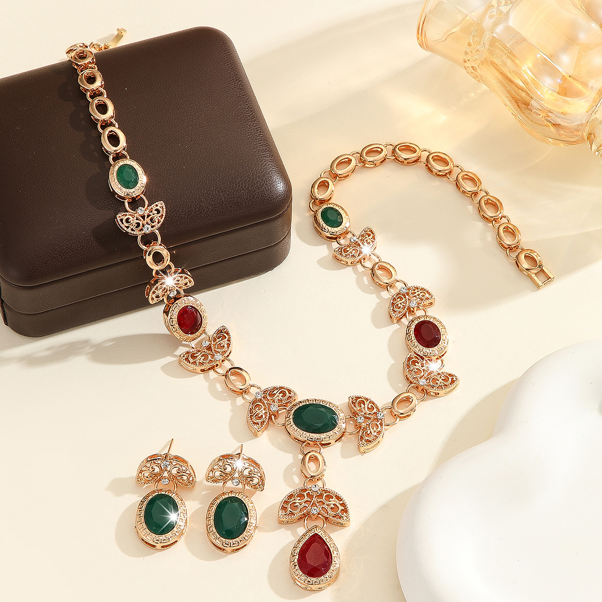 2-piece crystal jewelry set#TL4165