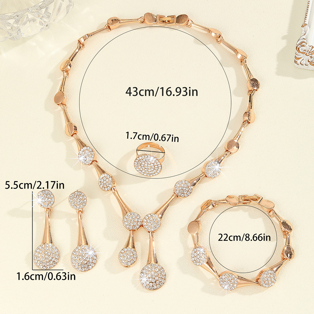 4-piece crystal jewelry set#TL4412