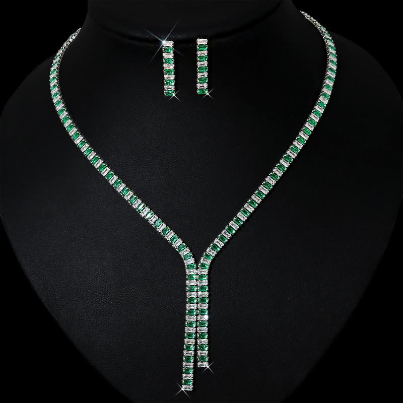 New simple zircon jewelry set