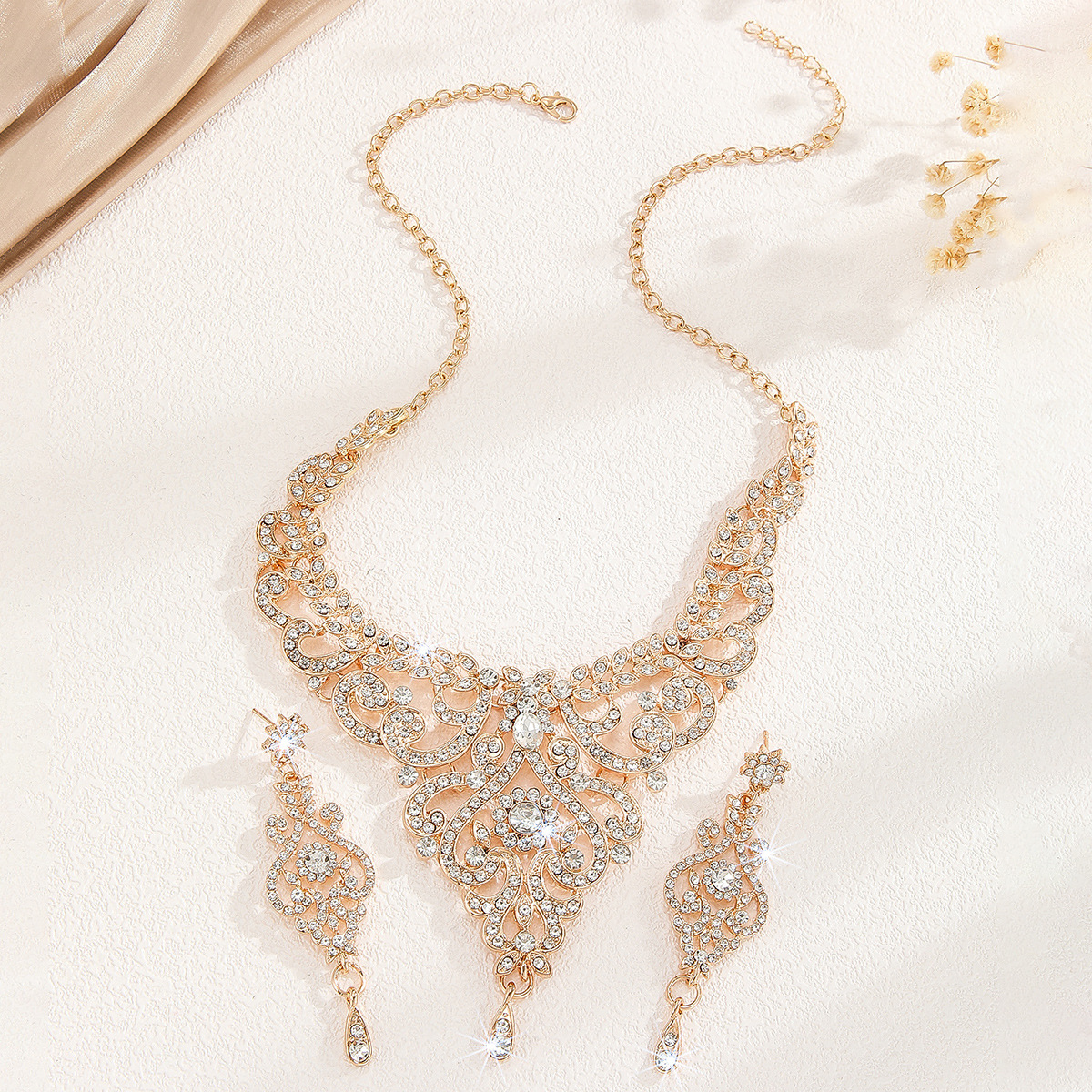 2-piece crystal jewelry set#TL3251