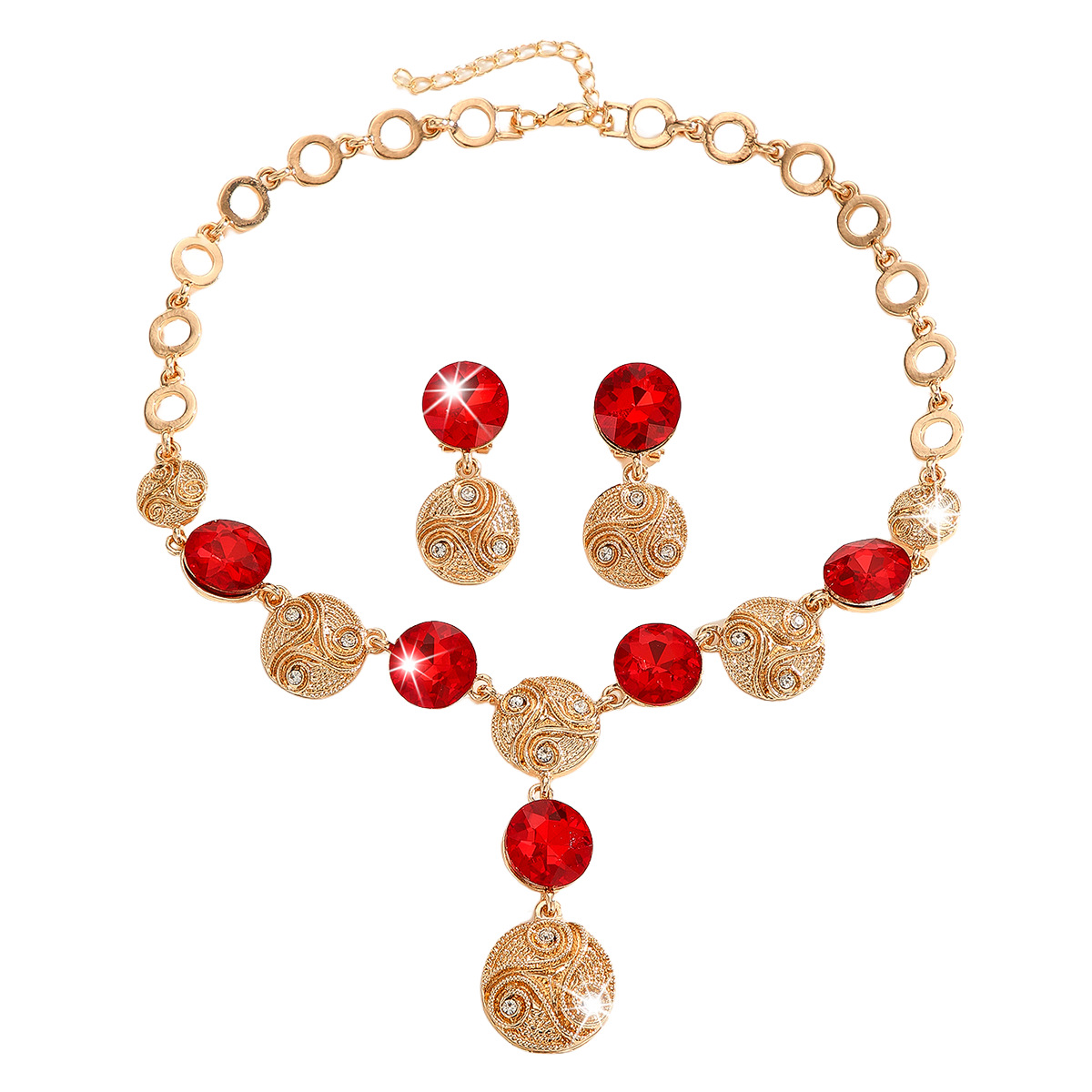 2-piece crystal jewelry set#T4252