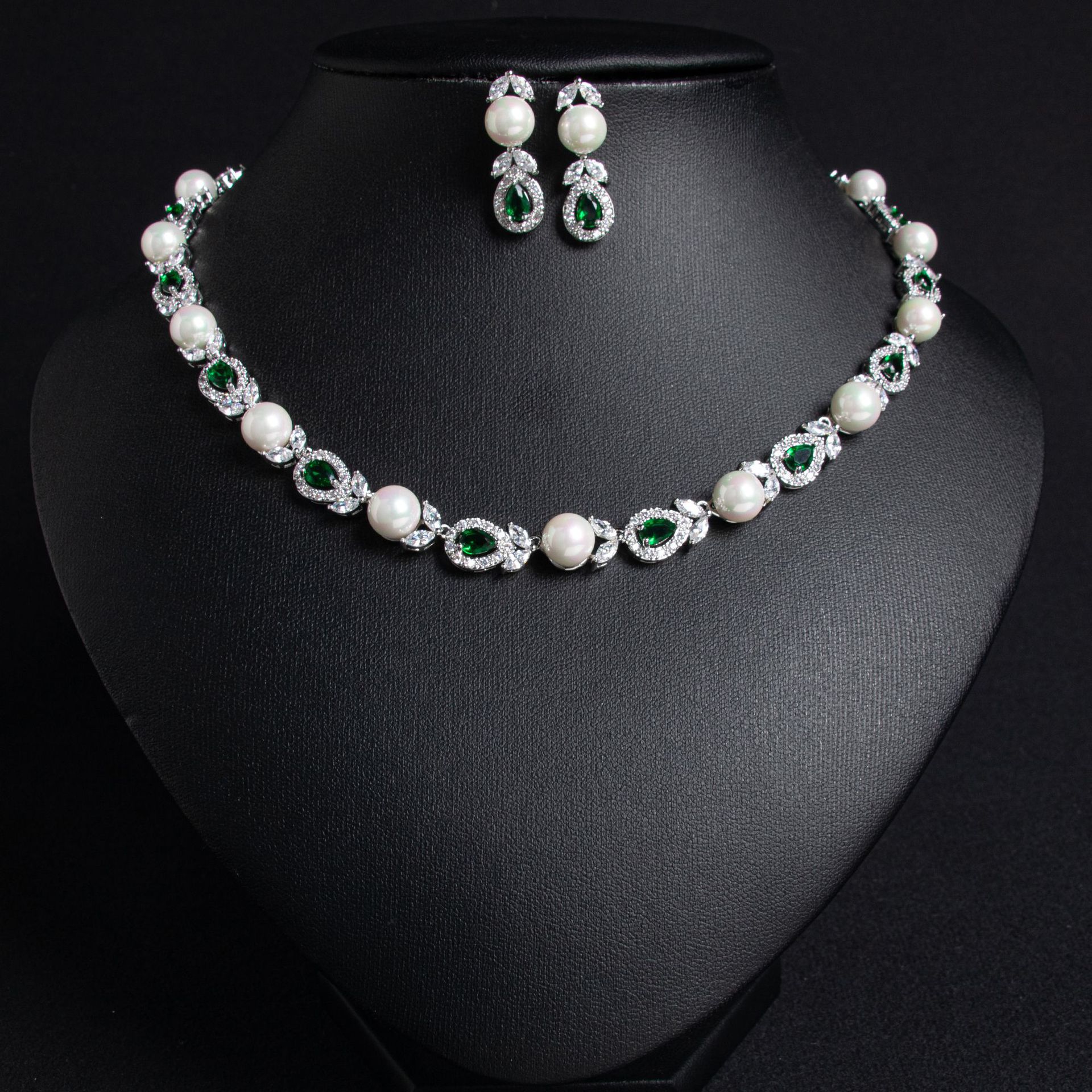 New Pearl Zircon Jewelry Set