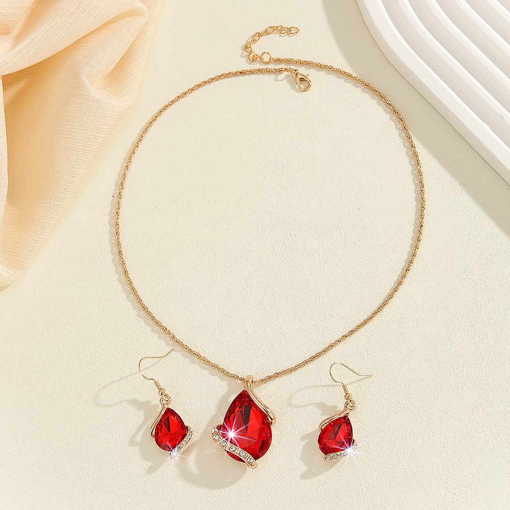 2-piece crystal jewelry set#2103