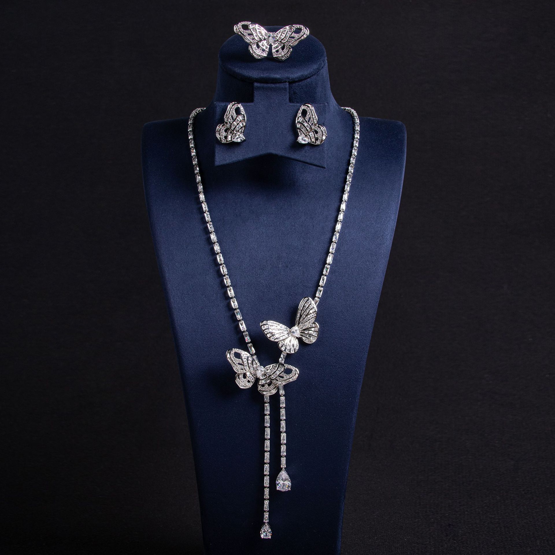 New Butterfly Zircon Jewelry Set