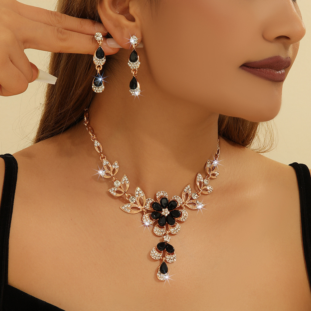 2-piece crystal jewelry set#TL4255