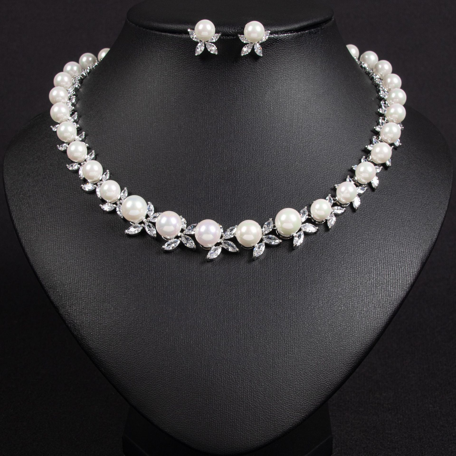 New Pearl Zircon Jewelry Set