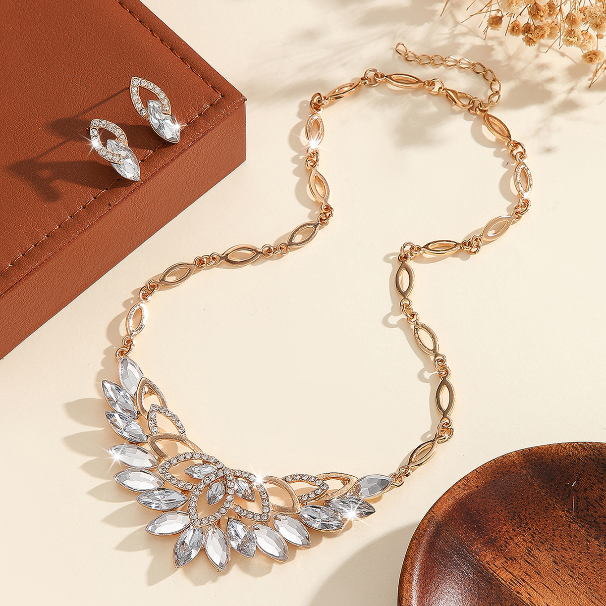 2-piece crystal jewelry set#TL2112