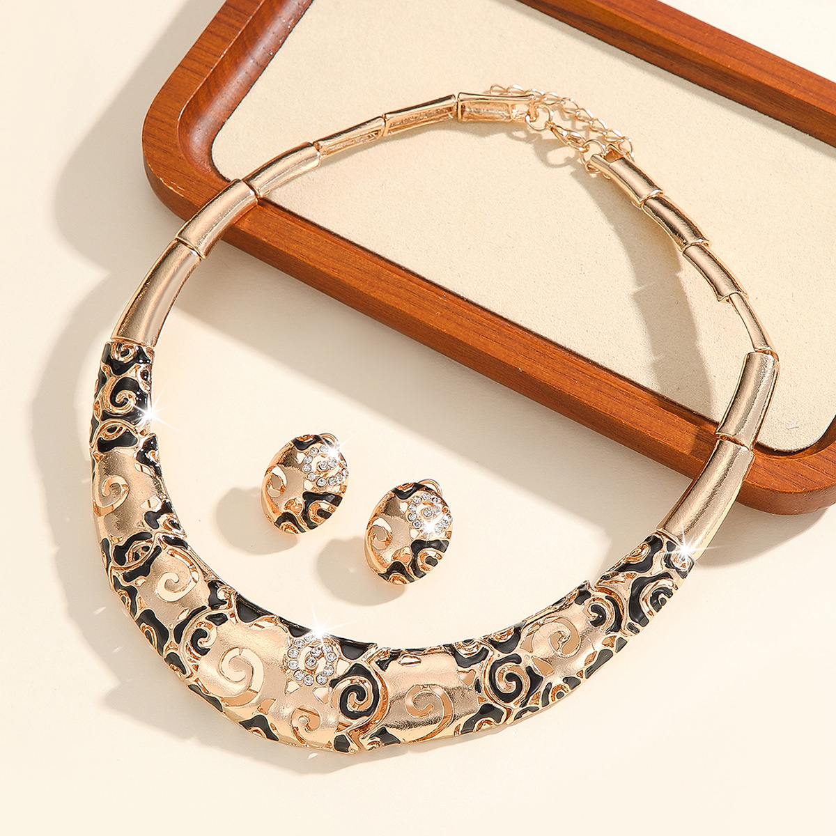 2-piece crystal jewelry set#TL4283