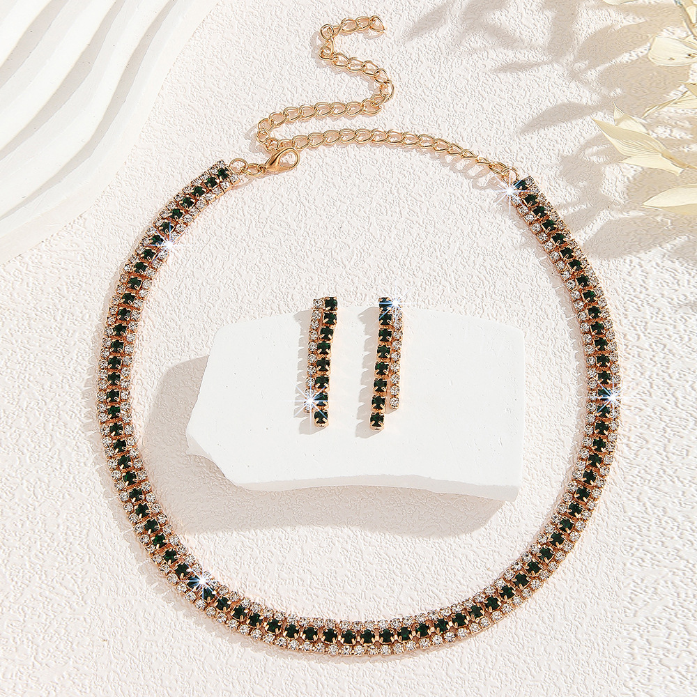 2-piece crystal jewelry set#TL00342