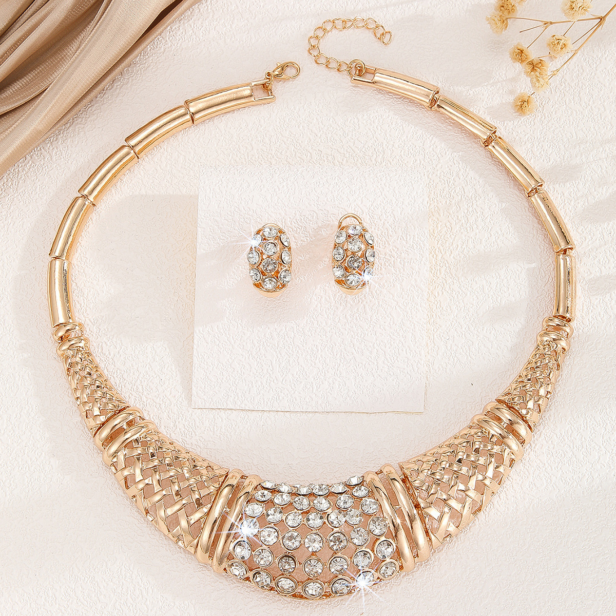 2-piece crystal jewelry set#TL4147