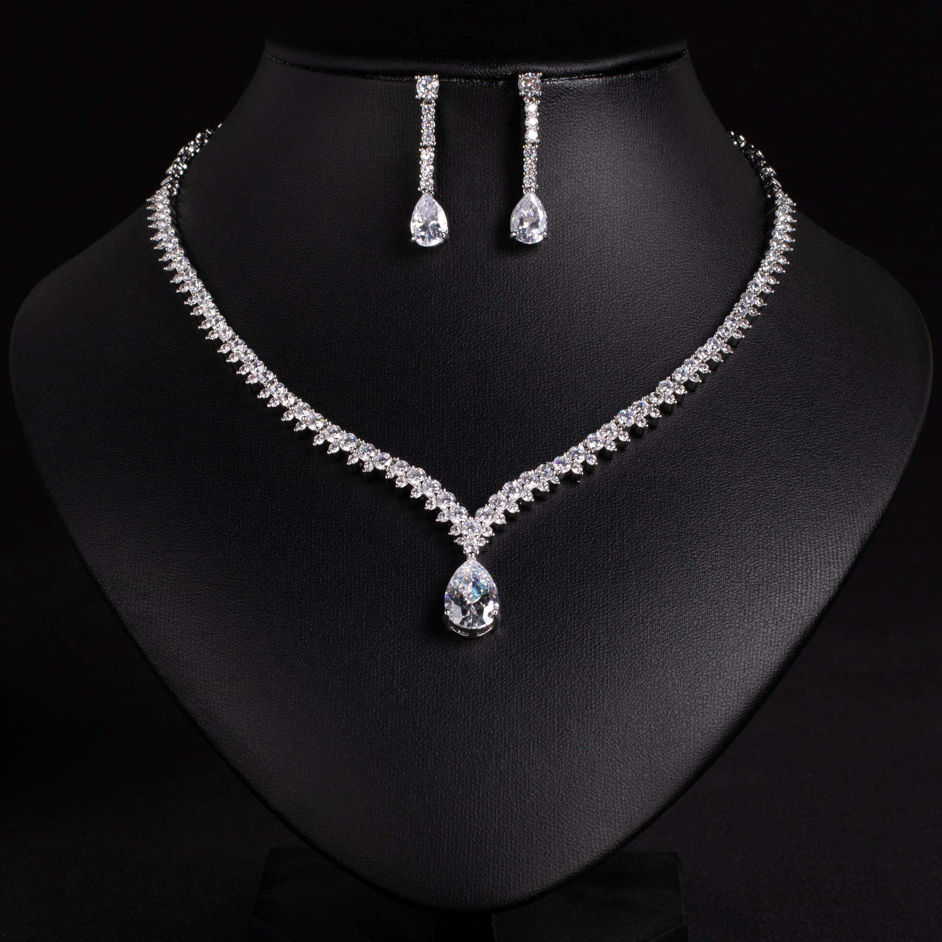 New teardrop zircon jewelry set