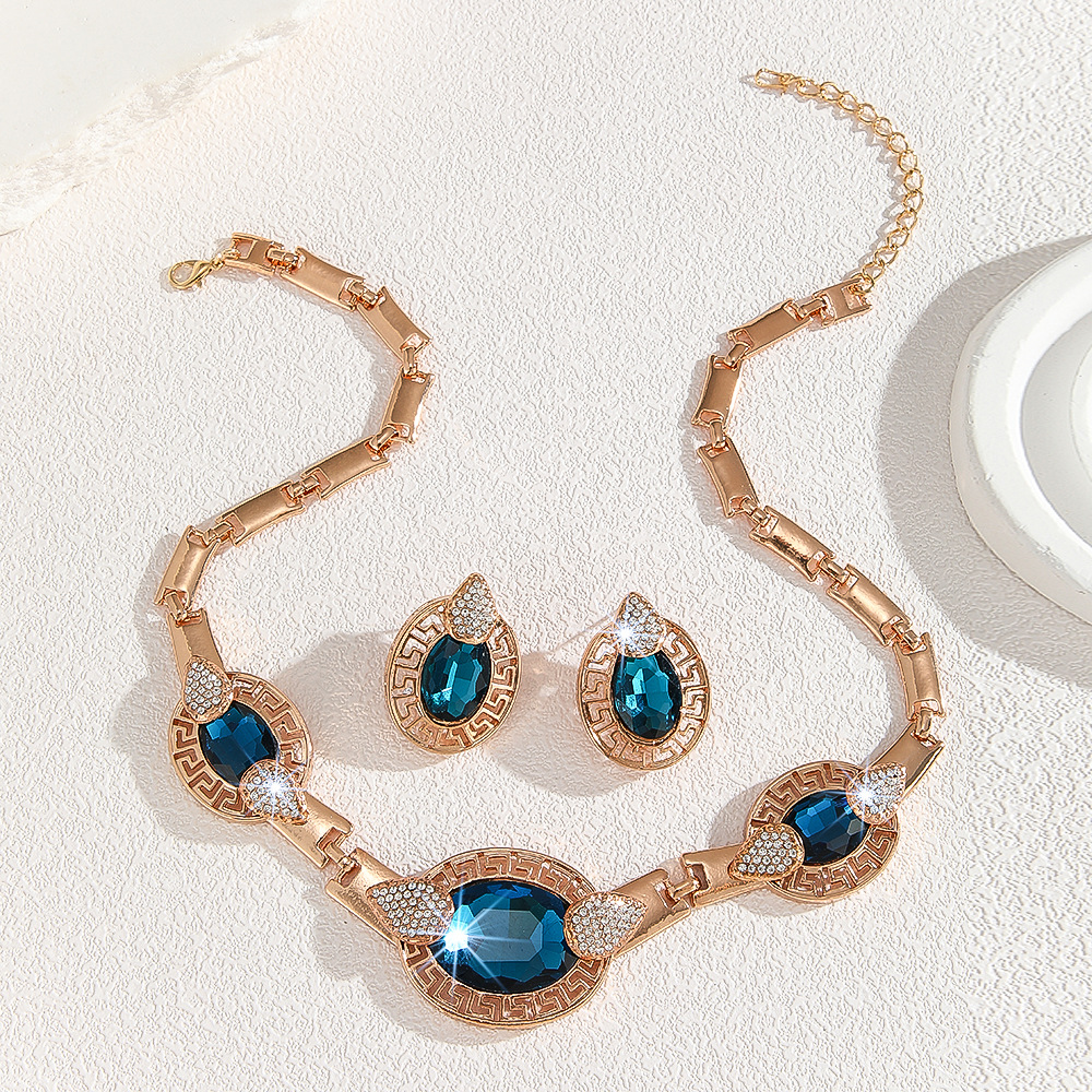 2-piece crystal jewelry set#TL4234