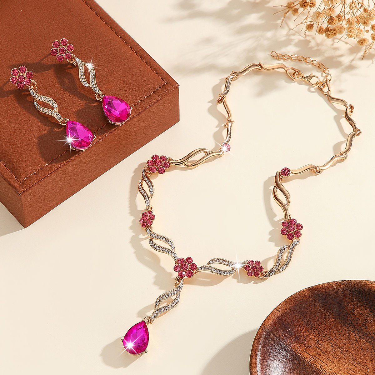 2-piece crystal jewelry set#TL2250