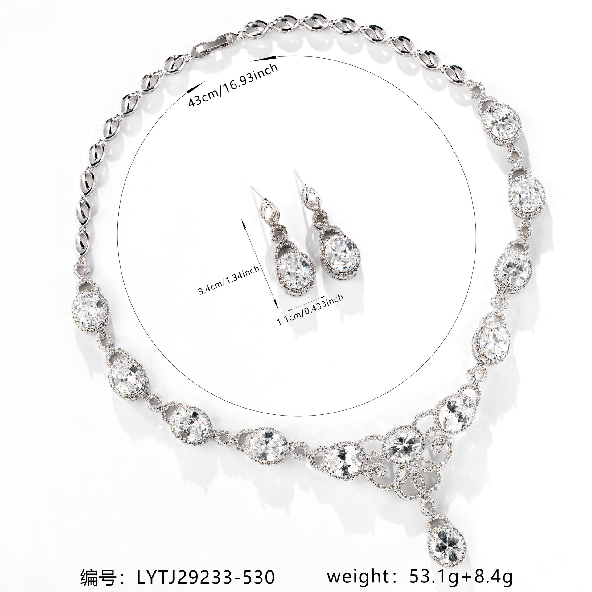 Zircon jewelry set#LYTJ29233