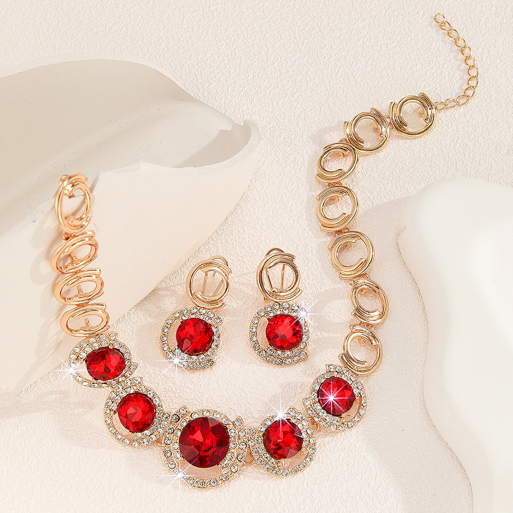 2-piece crystal jewelry set#TL4076