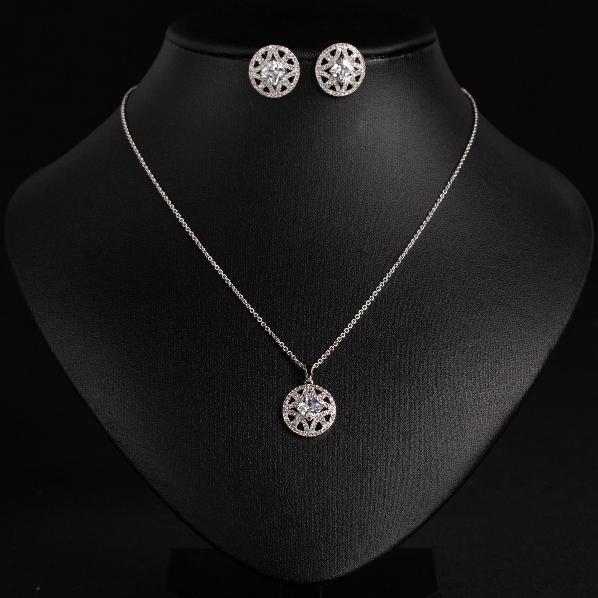 New simple zircon jewelry set
