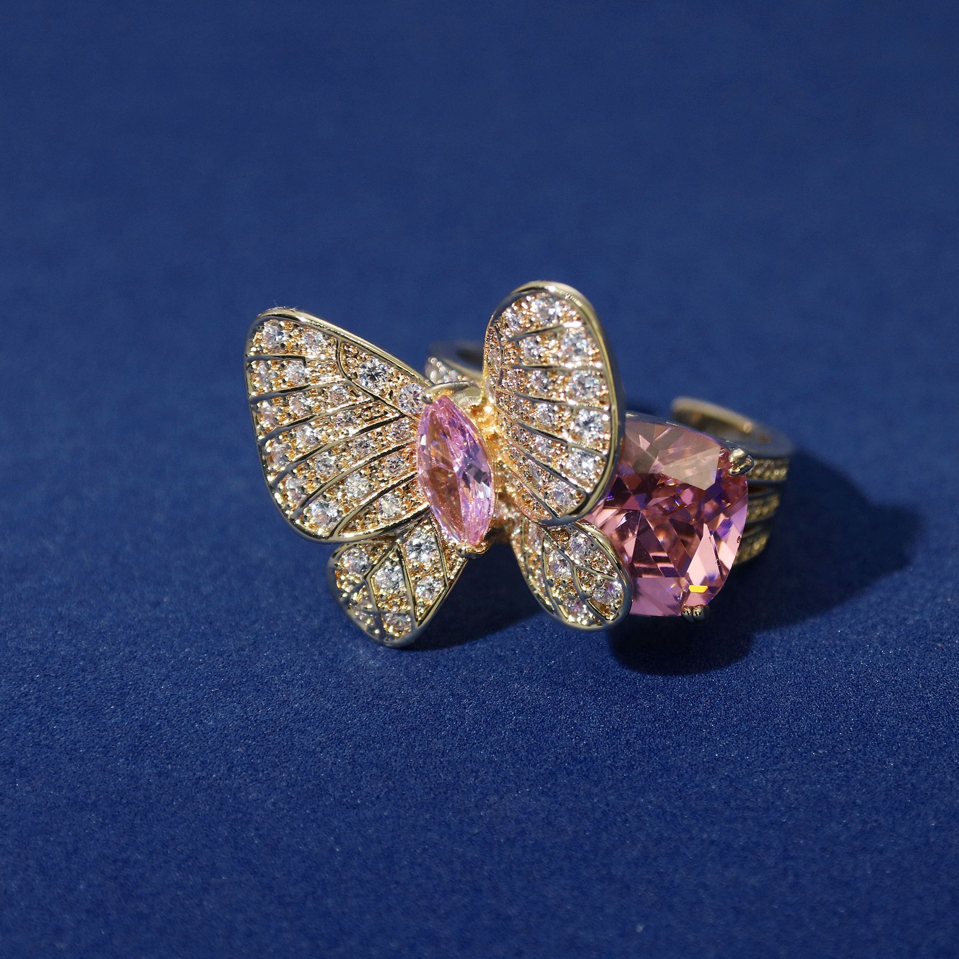 New high quality creative butterfly zircon ring
