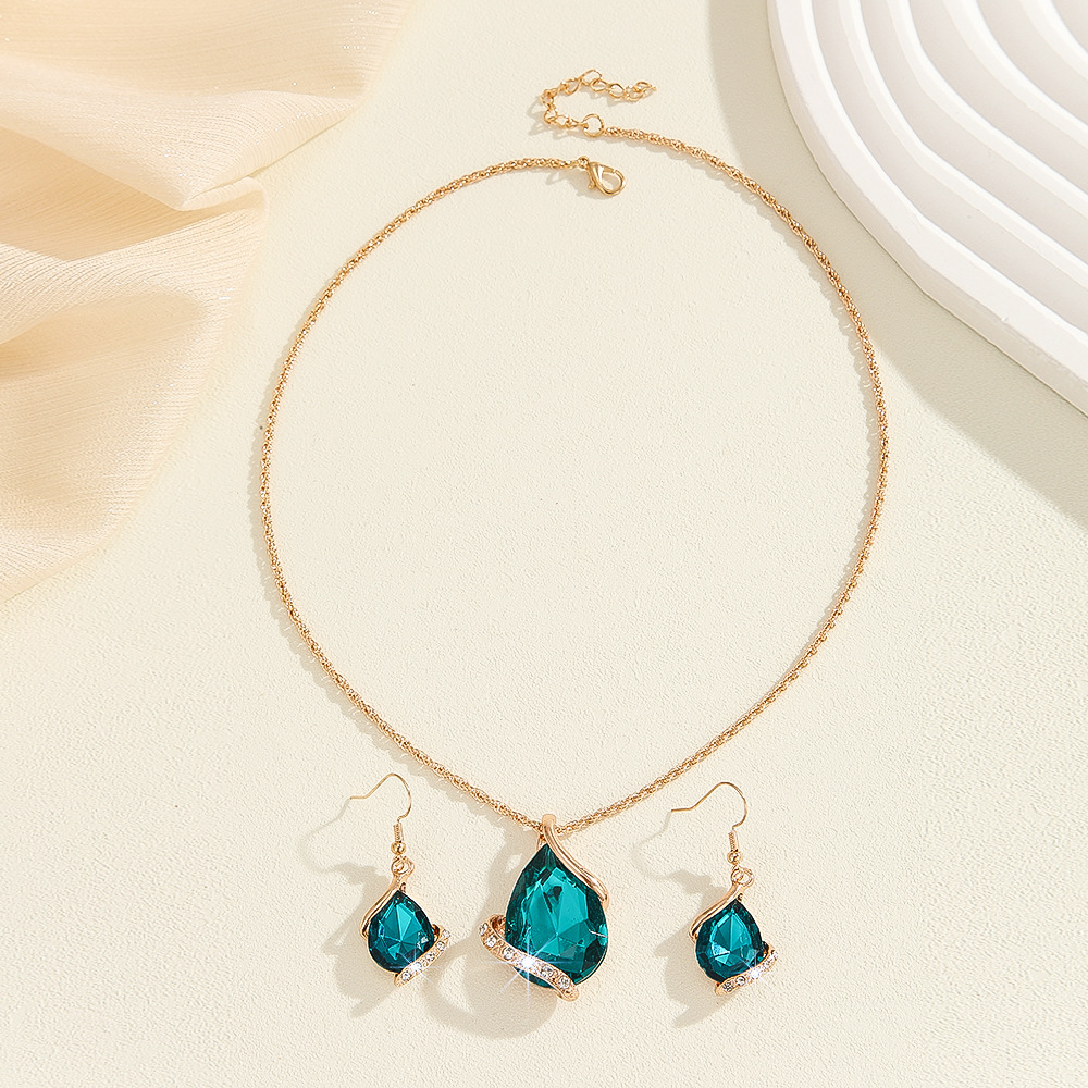 2-piece crystal jewelry set#2103