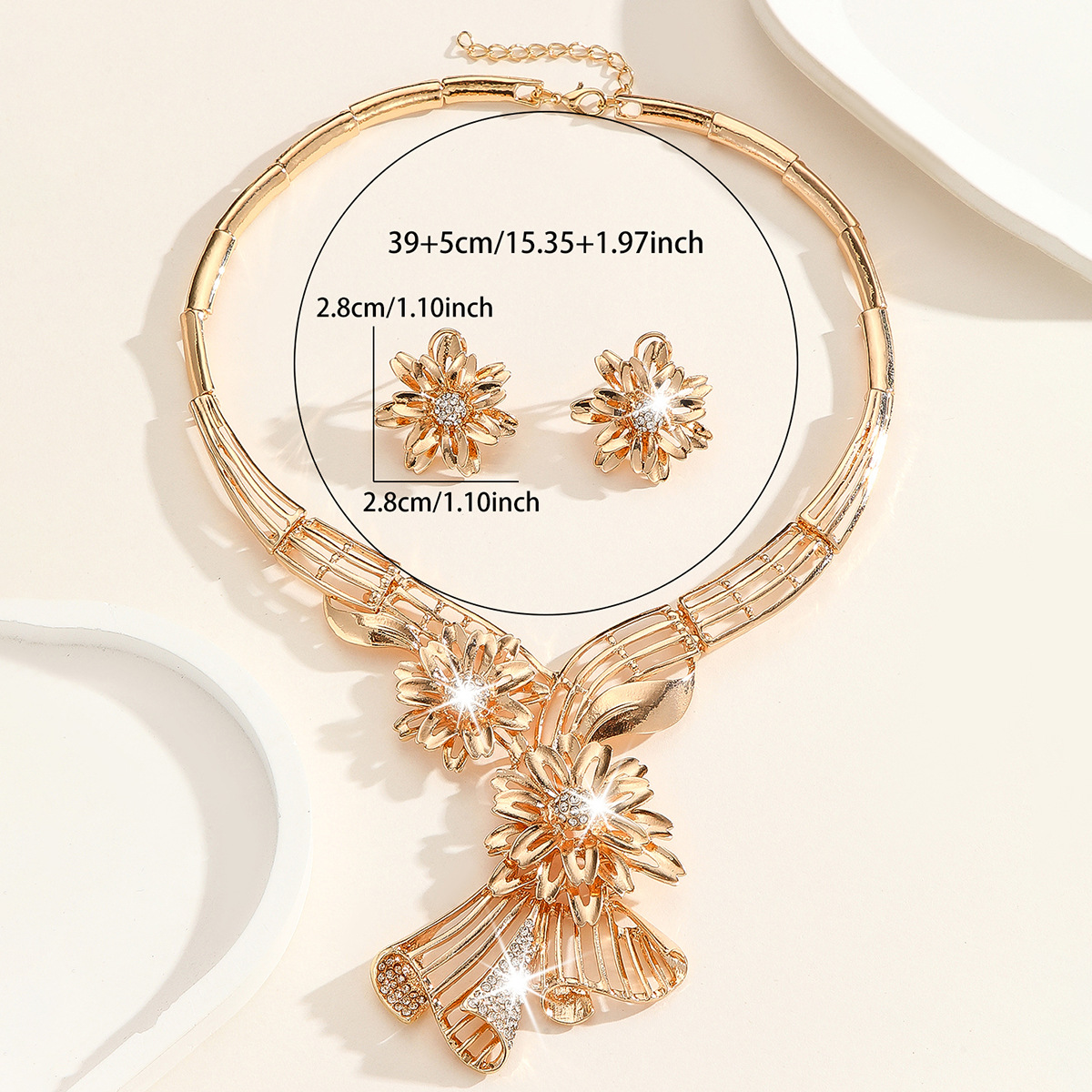 2-piece crystal jewelry set#TL4194