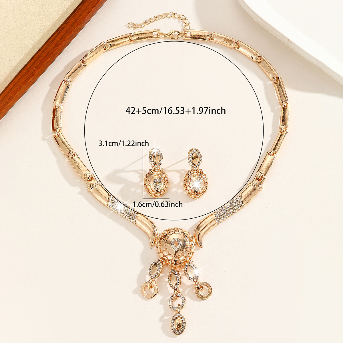 2-piece crystal jewelry set#TL4137