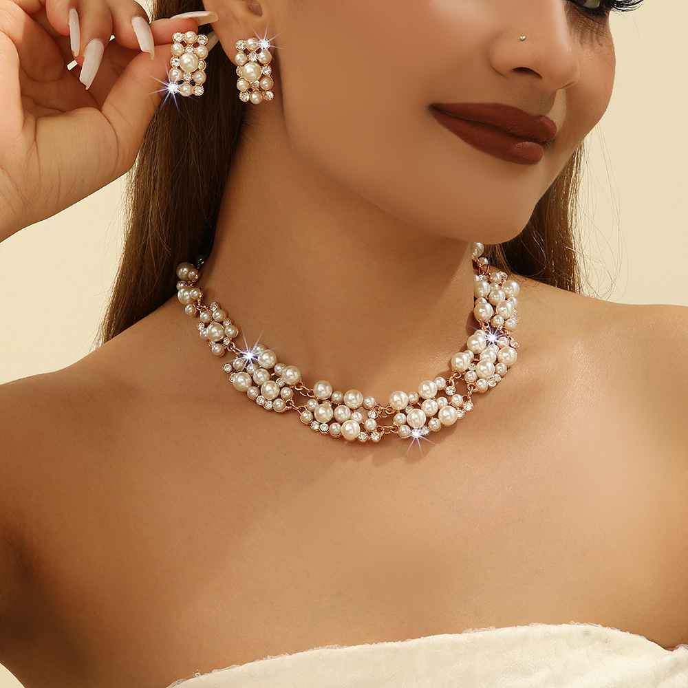 2-piece crystal jewelry set#TL045524