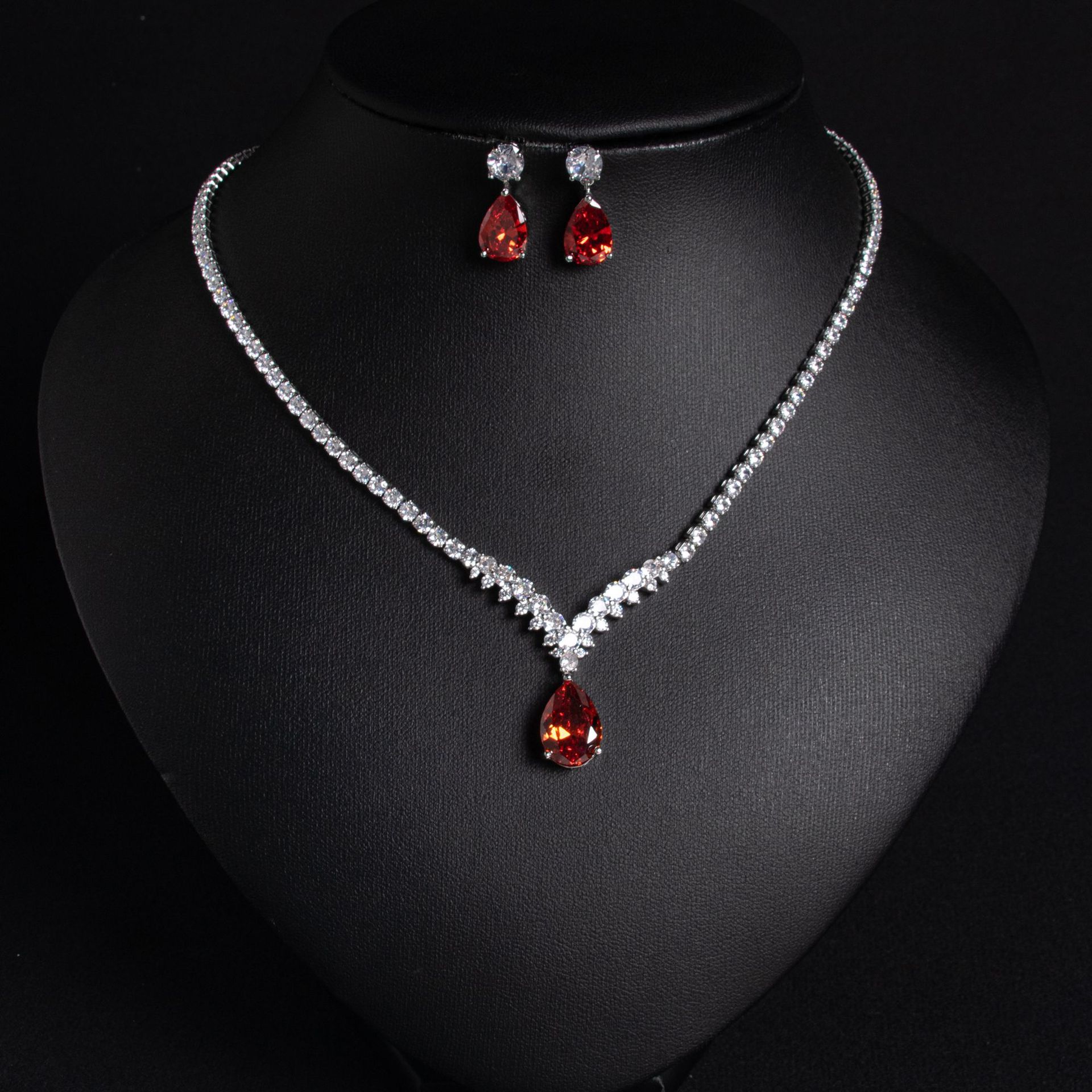 New simple zircon jewelry set