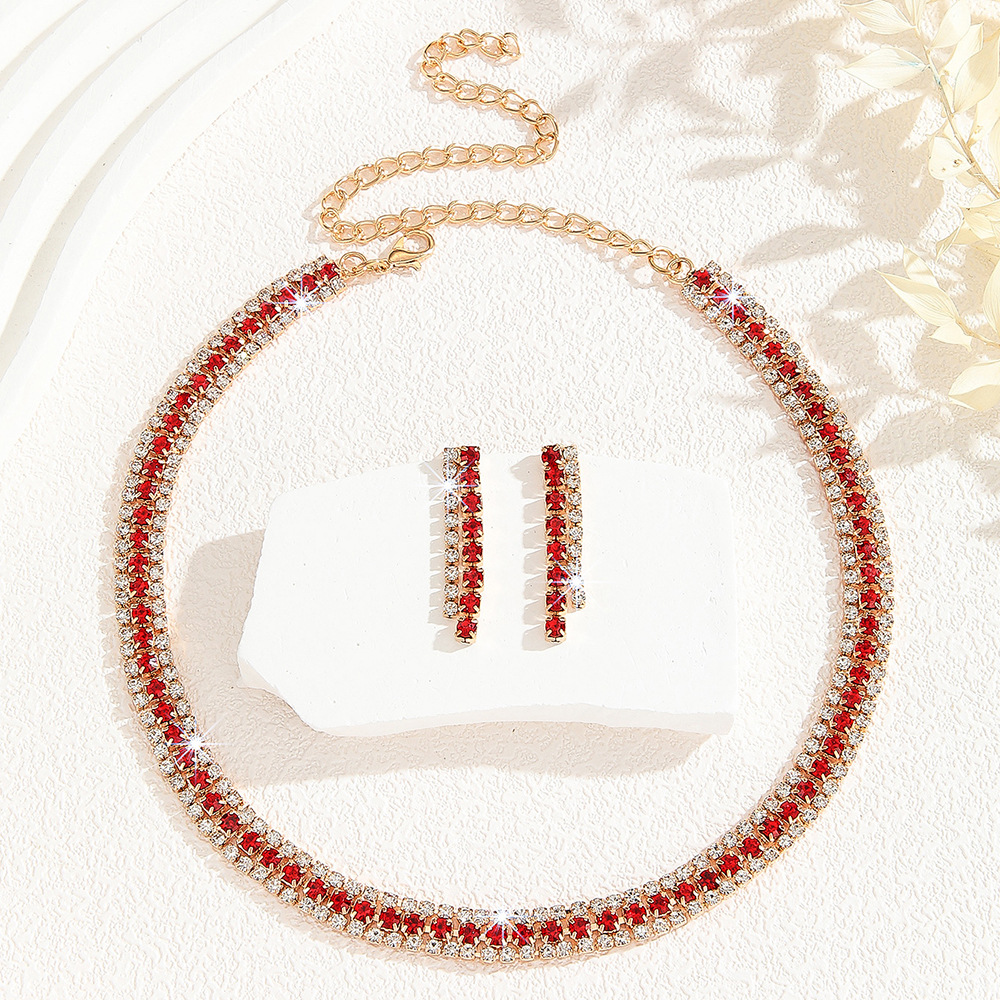 2-piece crystal jewelry set#TL00342