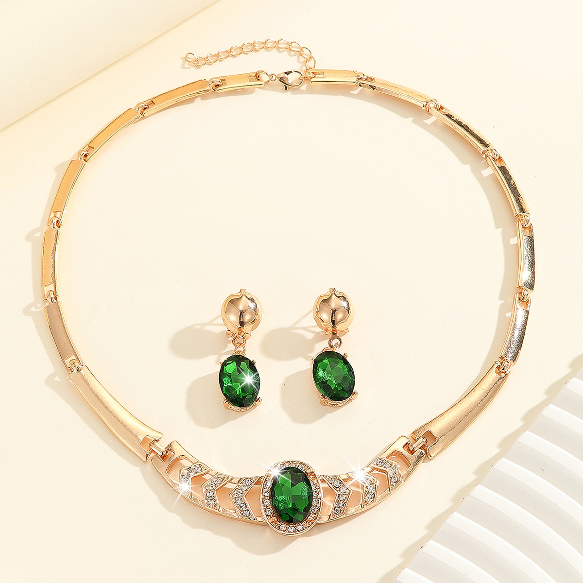 2-piece crystal jewelry set#TL4218