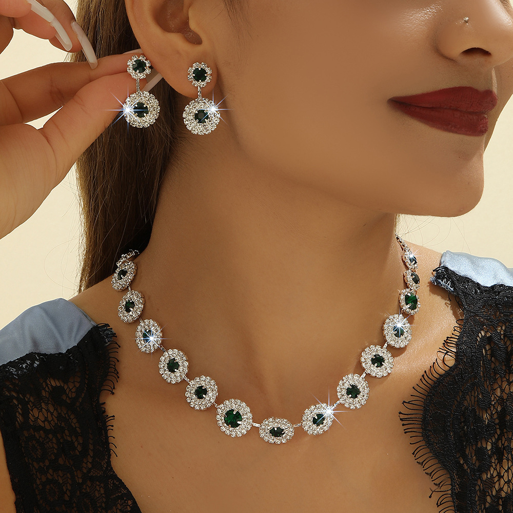 2-piece crystal jewelry set#TL00342