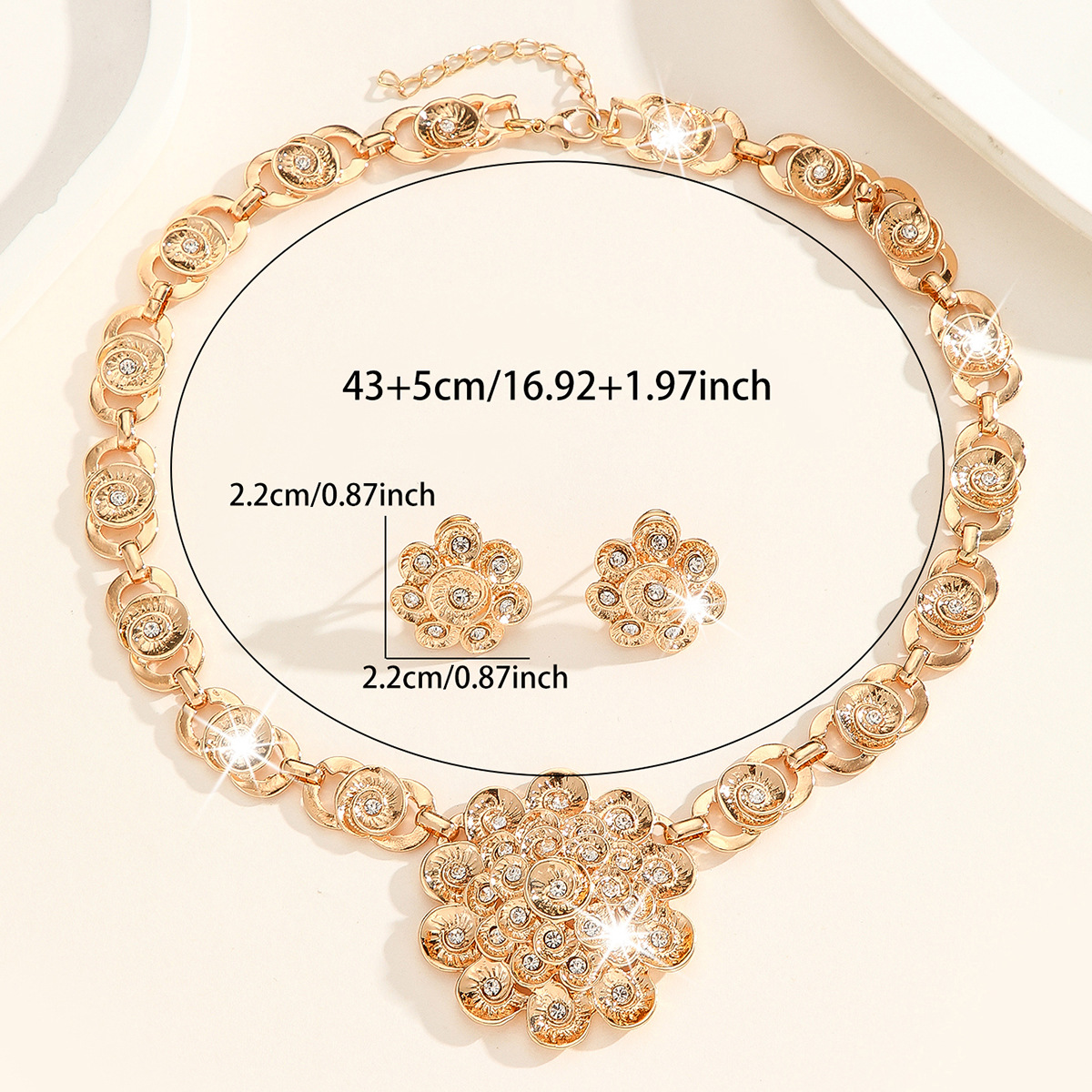 2-piece crystal jewelry set#TL4291