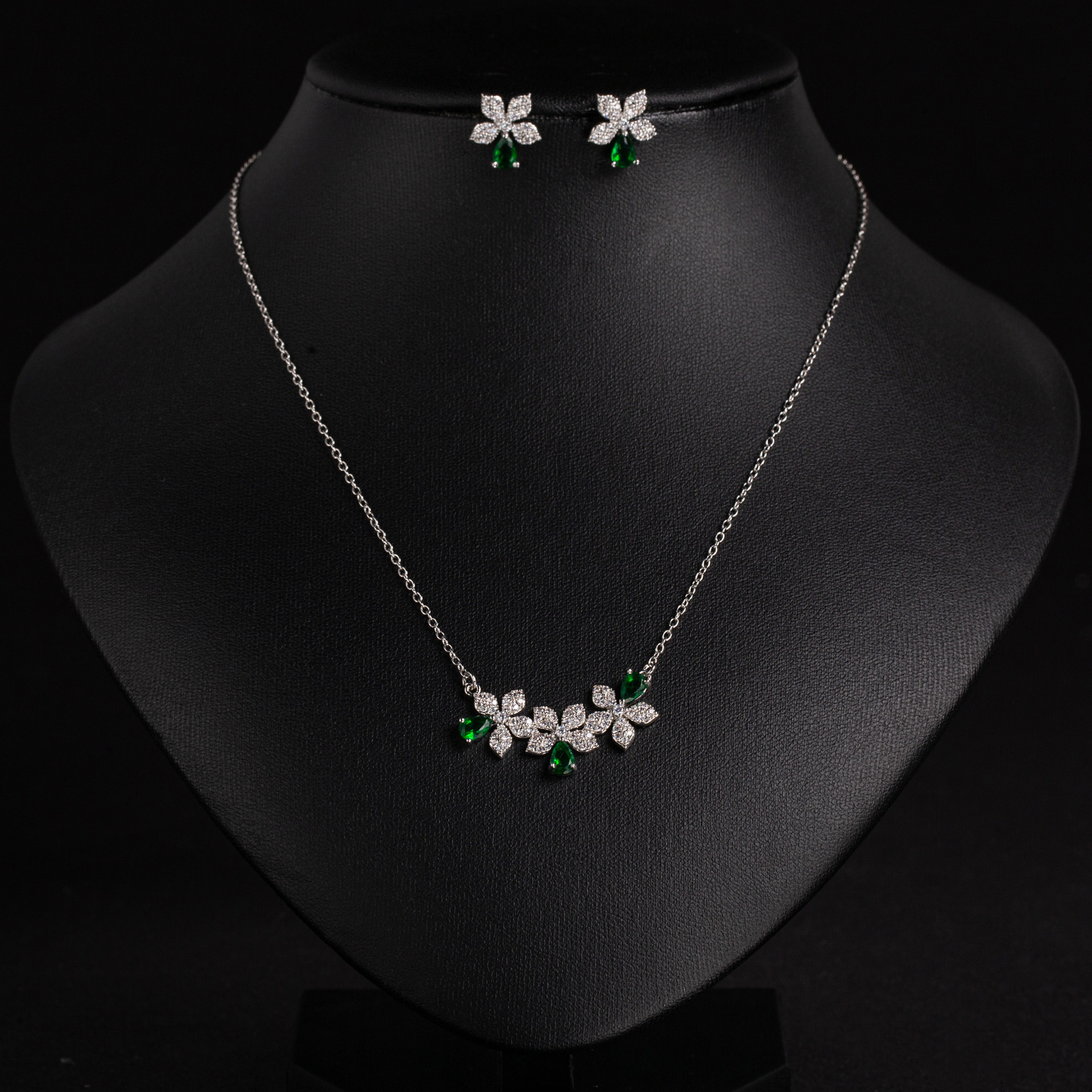 New Flower Zircon Jewelry Set